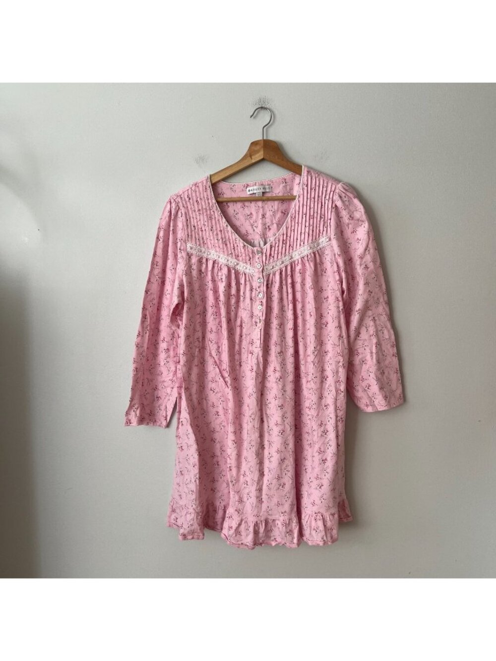 Eileen West Pink Floral Cotton Nightgown Pajamas Women's Size XL